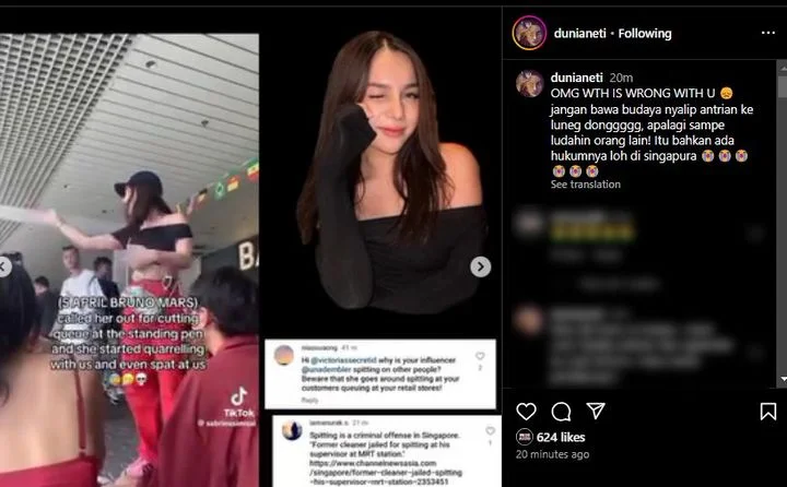 Selebgram Una Dembler Diduga Ludahi Penonton Konser Bruno Mars