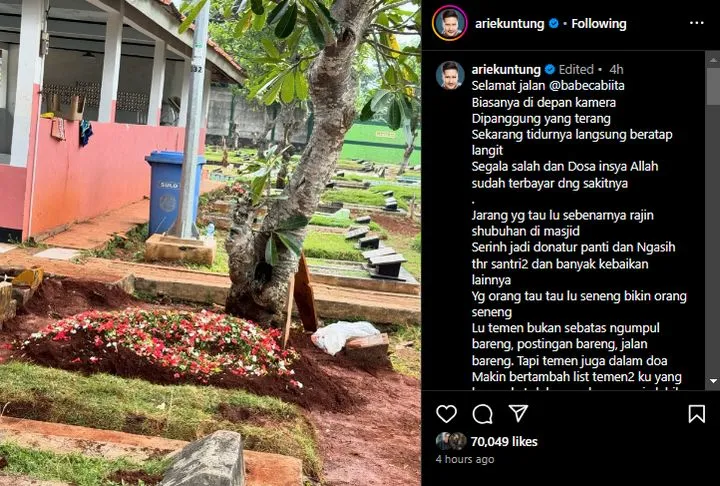 Arie Untung Bongkar Amal Kebaikan Babe Cabita