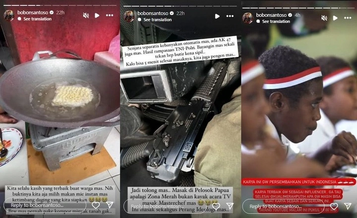 Bobon Santoso Ungkap Perjuangan Masak di Papua