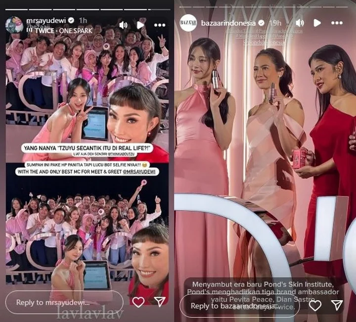 Pevita Pearce dan Dian Sastro Adu Cantik Bareng Tzuyu TWICE