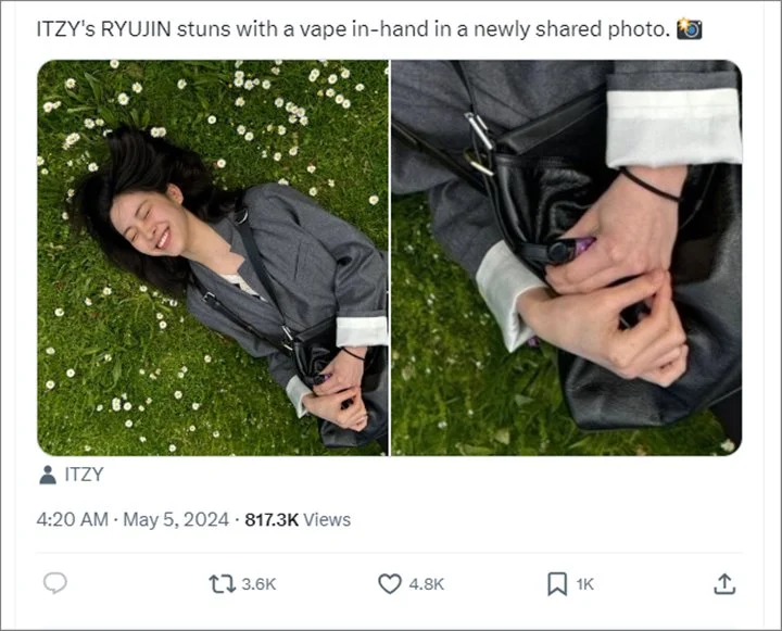 Ryujin ITZY Picu Pro Kontra usai Diduga Bawa Rokok Elektrik di Foto Barunya