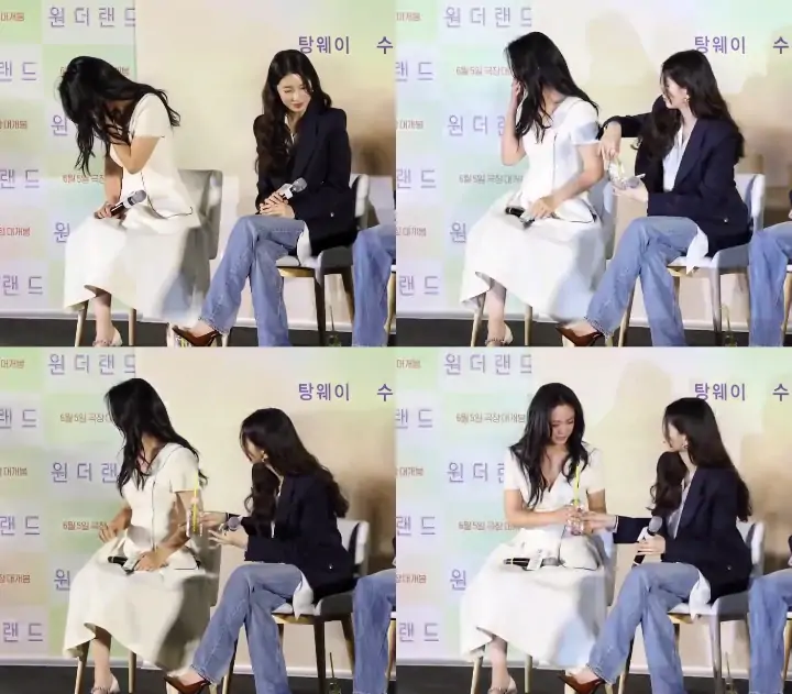 Bae Suzy Bantu Tang Wei yang Mendadak Batuk-Batuk di Preskon \'Wonderland\'