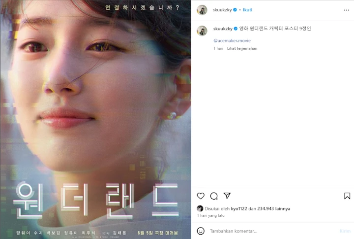 Song Hye Kyo Keciduk Dukung Film Park Bo Gum & Suzy \'Wonderland\'