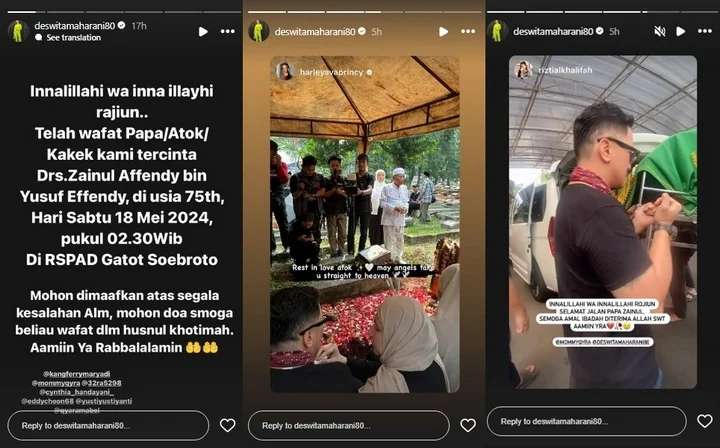 Ayah Deswita Maharani Meninggal Dunia