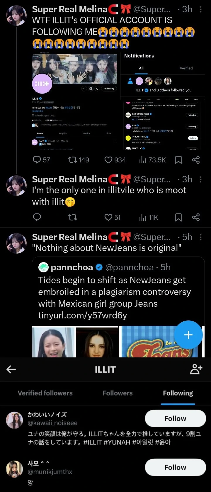 Akun Medsos Resmi ILLIT Terciduk Follow Anti Fan NewJeans