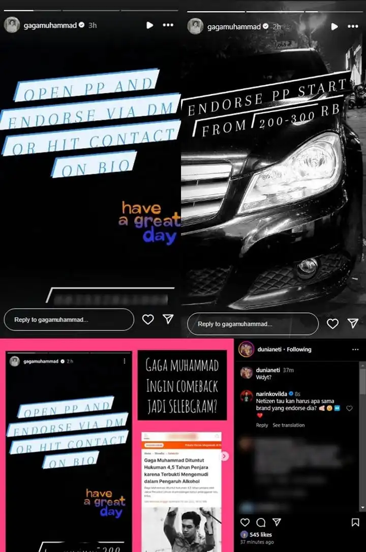 Awkarin Sentil Gaga Muhammad yang open Endorse pasca Bebas