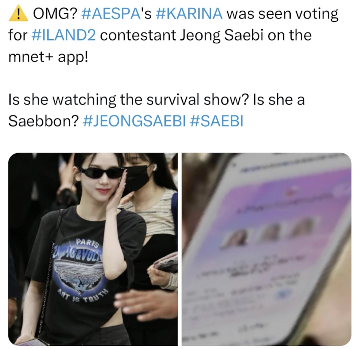 Rumor Karina aespa Dukung Peserta Jung Saebi di \'I-LAND 2\' Tuai Perdebatan