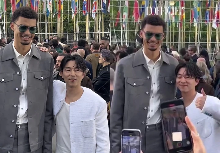 Gong Yoo Digoda Bak Kemasan Sachet saat Foto Bareng Pebasket Wemby