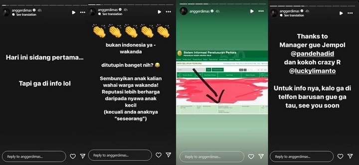 Angger Dimas Murka Tak Diinfo Soal Sidang Kasus Dante