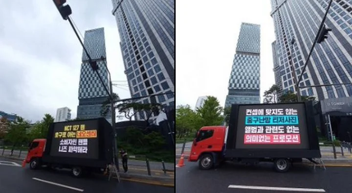 Fans Kirim Truk Protes ke Gedung SM Entertainment