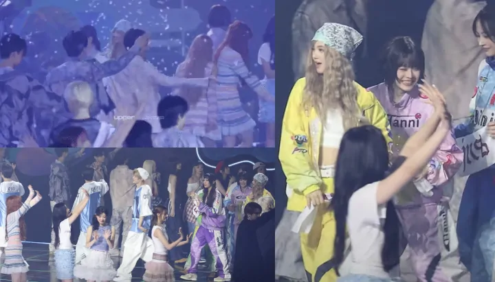 Interaksi NewJeans dan ILLIT saat 1 Frame di SBS Gayo Daejeon 2024 Curi Perhatian