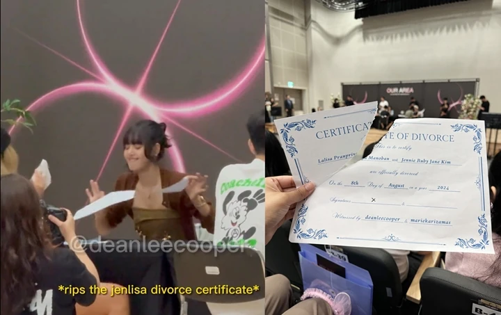 Momen Lisa Robek Surat Cerai dengan Jennie BLACKPINK Jadi Perbincangan
