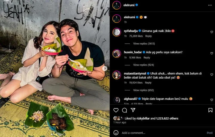 El Rumi dan Syifa Hadju Romantis Ngemper Dinner Berdua