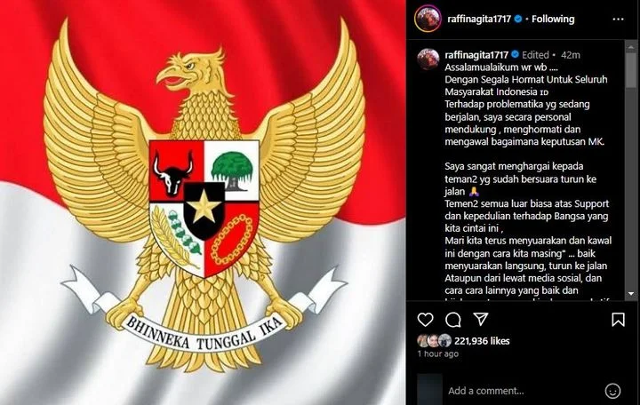 Raffi Ahmad Buka Suara usai Dikritik Terkait UU Pilkada