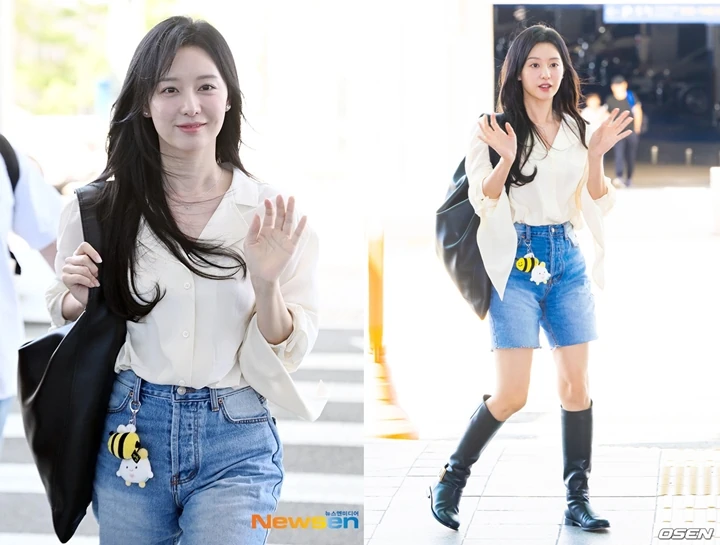Outfit Unik Kim Ji Won saat OTW ke Indonesia Bikin Salfok