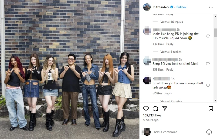 Potret Kurus Bang Si Hyuk Bareng KATSEYE Dipuji Ganteng