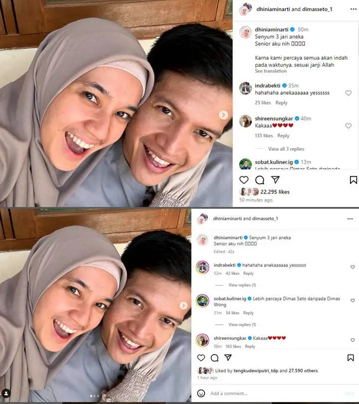 Dhini Aminarti Mendadak Hapus Caption Doa di Tengah Isu Selingkuh Dimas