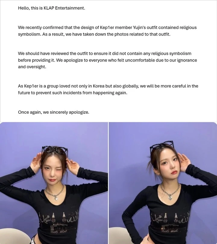 Choi Yujin Kep1er Minta Maaf soal Kontroversi Pakai Baju Bertuliskan Arab