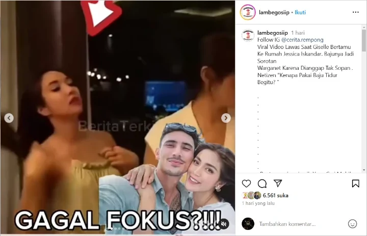 Adab Gisella Anastasia Bertamu di Rumah Jessica Iskandar Pakai Baju Terbuka Tuai Sindiran
