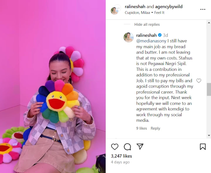 Raline Shah Respons Bijak usai Postingan Hadiri Event LV di Singapura Dikritik