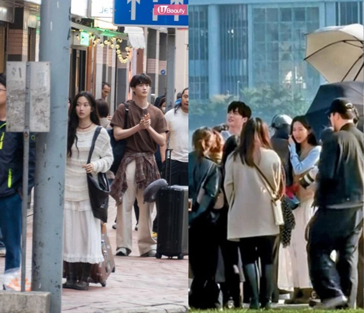 Gaya Lee Jong Suk & Moon Ga Young saat Keciduk Syuting Bareng di Hong Kong Disorot