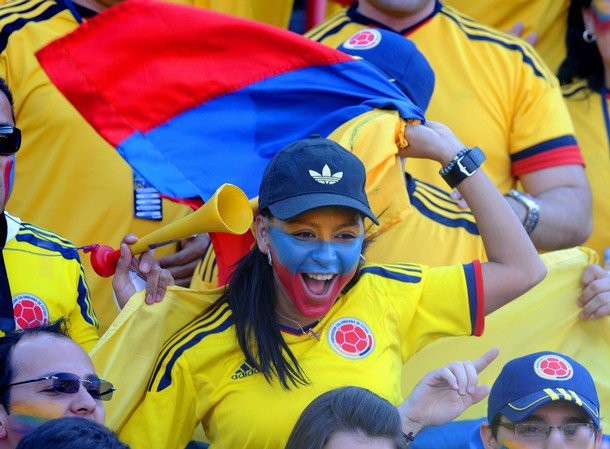 Foto Copa America 2011: Salah satu suporter tim Kolombia di Pertandingan Kolombia vs Bolivia 