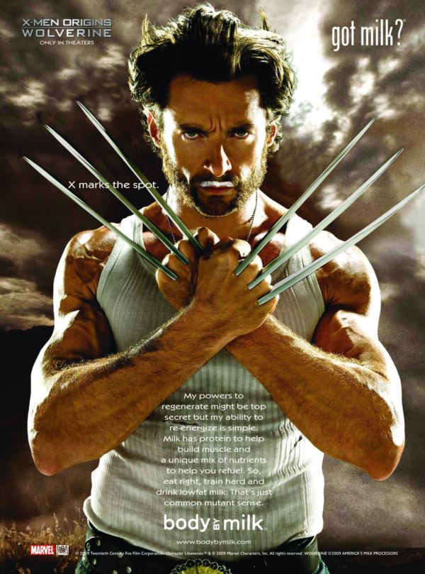 Gambar Foto Hugh Jackman sebagai Wolverine di Iklan Layanan Sosial 'Got Milk'