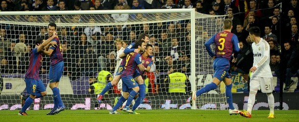Gambar Foto Pemain Barcelona Rayakan Kemenangan 2-1 Lawan Real Madrid