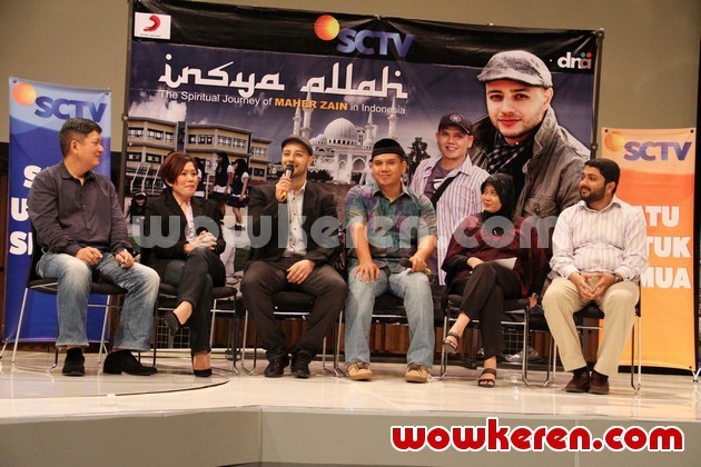 Gambar Foto Maher Zain dan Fadly Padi di Jumpa Pers Serial Religi 'Insya Allah'