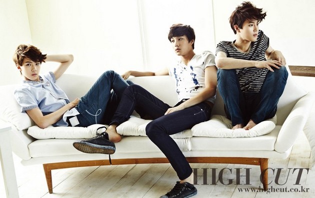 Gambar Foto Se Hun, Kai dan Su Ho EXO-K di Majalah High Cut Edisi Maret