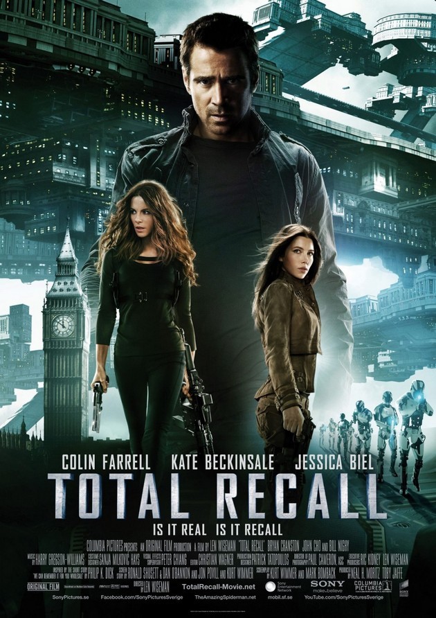 Gambar Foto Colin Farrell, Kate Beckinsale, Jessica Biel di Poster 'Total Recall'