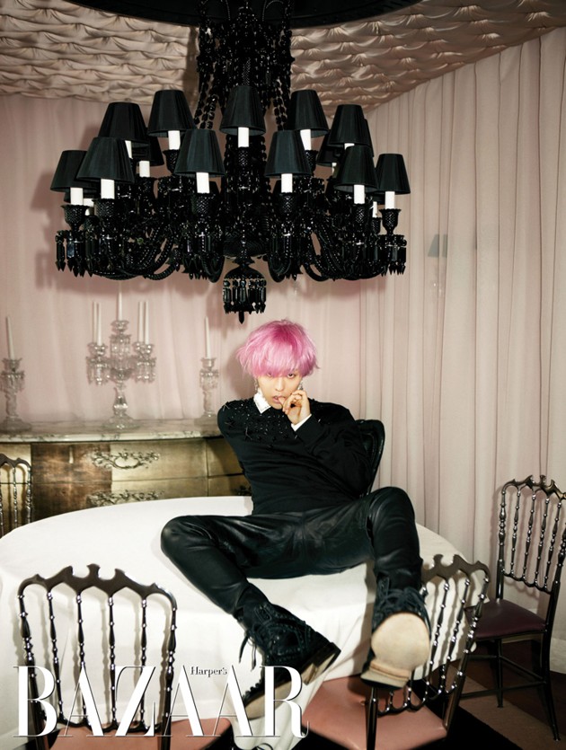 Gambar Foto Photoshoot G-Dragon di Majalah Harper's Bazaar Edisi Agustus 2012