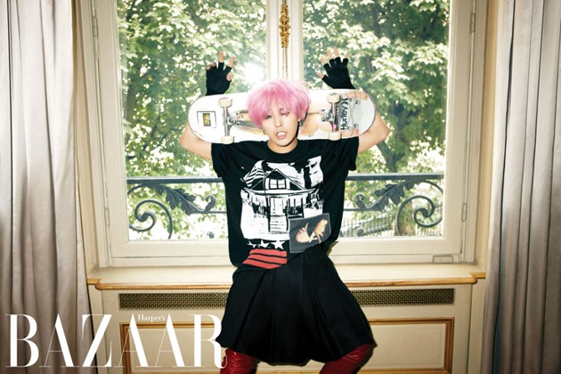 Gambar Foto Photoshoot G-Dragon di Majalah Harper's Bazaar Edisi Agustus 2012