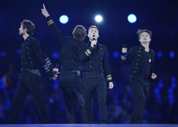 Foto Take That di Upacara Penutupan Olimpiade 2012