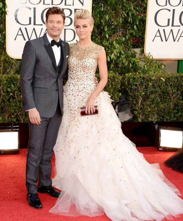Gambar Foto Ryan Seacrest dan Julianne Hough di Red Carpet Golden Globe Awards 2013