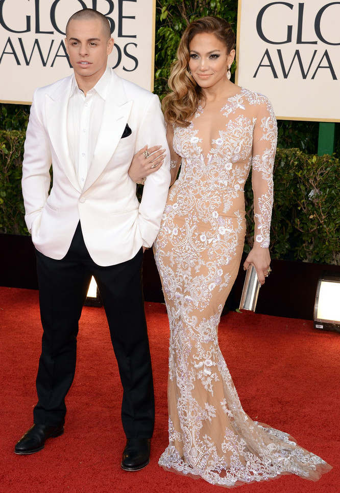 Gambar Foto Casper Smart dan Jennifer Lopez di Red Carpet Golden Globe Awards 2013