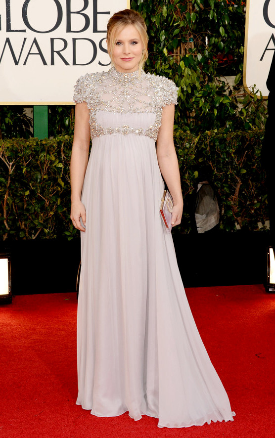 Gambar Foto Kristen Bell di Red Carpet Golden Globe Awards 2013