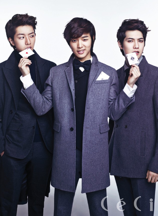 Gambar Foto Lee Jung Shin, Kang Min Hyuk dan Lee Jong Hyun CN Blue di Majalah CeCi Edisi Januari 2013