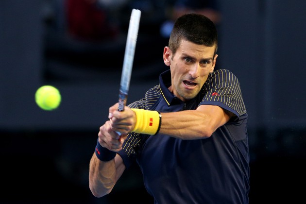 Gambar Foto Novak Djokovic di Laga Semi Final Australia Terbuka 2013