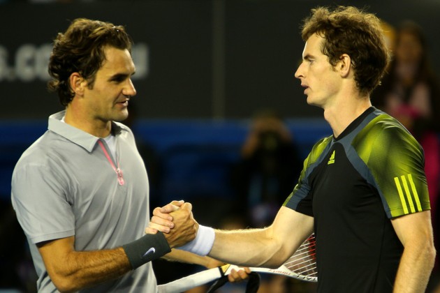 Gambar Foto Roger Federer Memberi Selamat Andy Murray