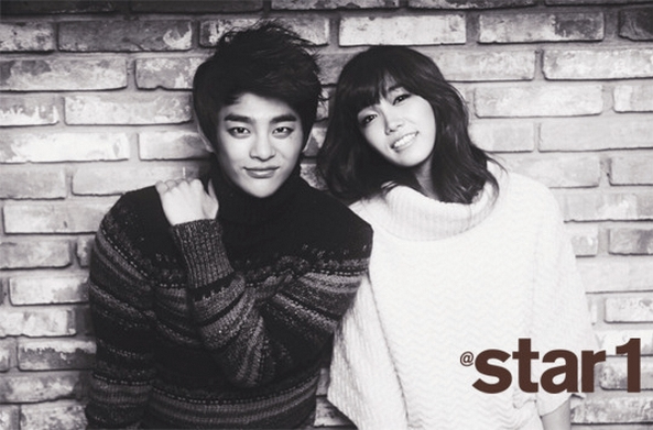 Gambar Foto Eun Ji A Pink dan Seo In Guk di majalah @Star 1