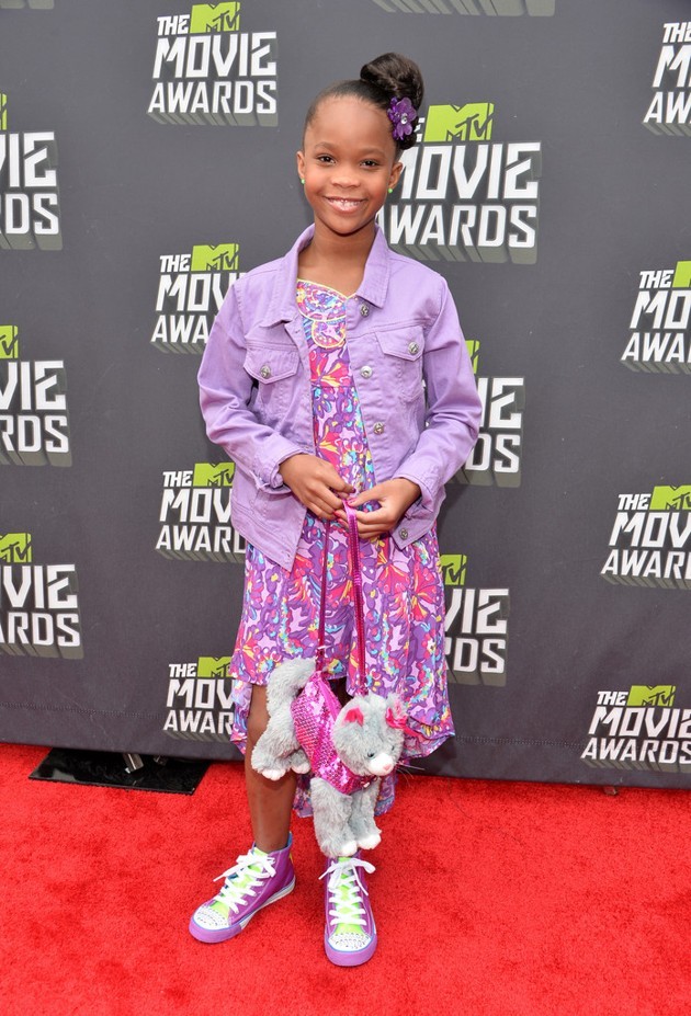 Gambar Foto Quvenzhane Wallis di Red Carpet MTV Movie Awards 2013