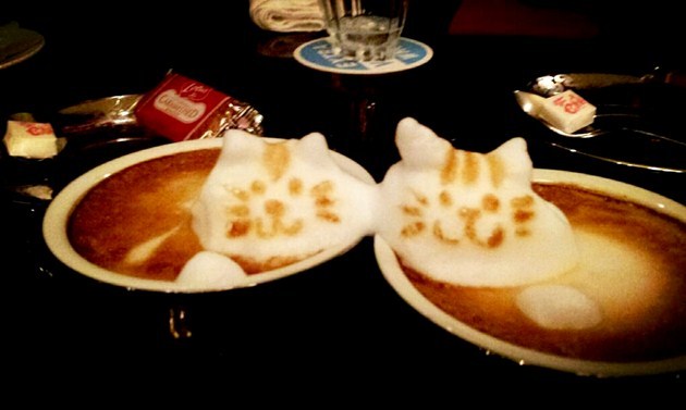 Gambar Foto Karya Seni Busa Latte 3D yang Berjudul 'Neighbour'