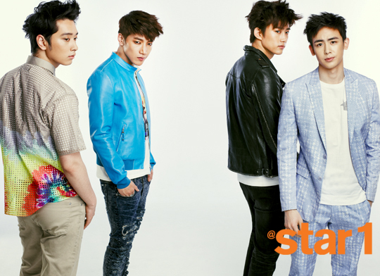 Gambar Foto Chansung, Jun.K, Taecyeon, dan Nichkhun 2PM di Majalah @Star1 Edisi Juni 2013