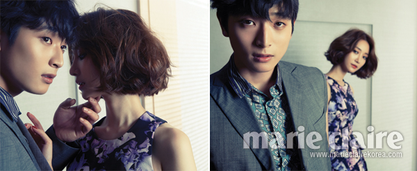 Gambar Foto Jinwoon 2AM dan Go Jun Hee di Majalah Marie Claire Edisi Juni 2013