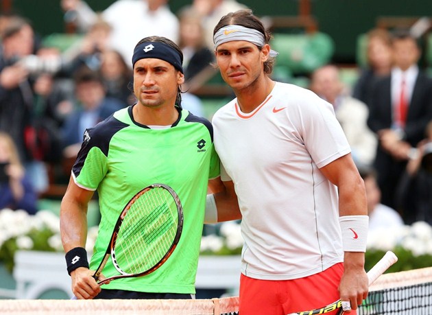 Gambar Foto David Ferrer dan Rafael Nadal Sebelum Babak Final Dimulai