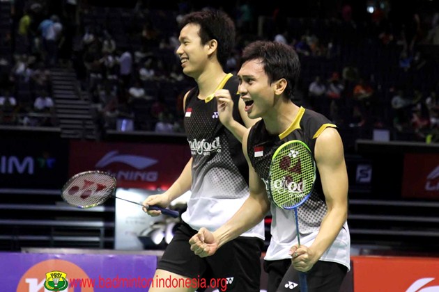 Gambar Foto Muhammad Ahsan/Hendra Setiawan Berhasil Kalahkan Ko Sung Hyun/Lee Yong Dae