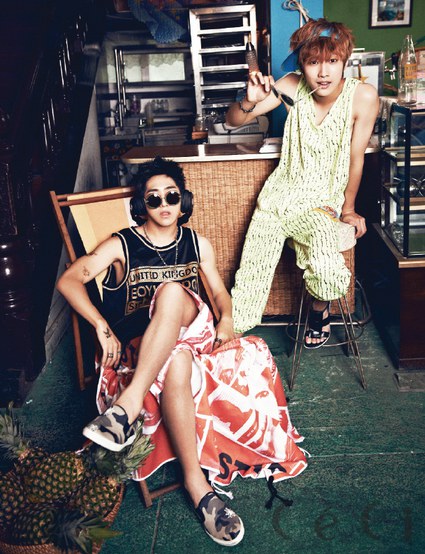 Gambar Foto Baro dan Jinyoung B1A4 di Majalah CeCi Edisi Juli 2013