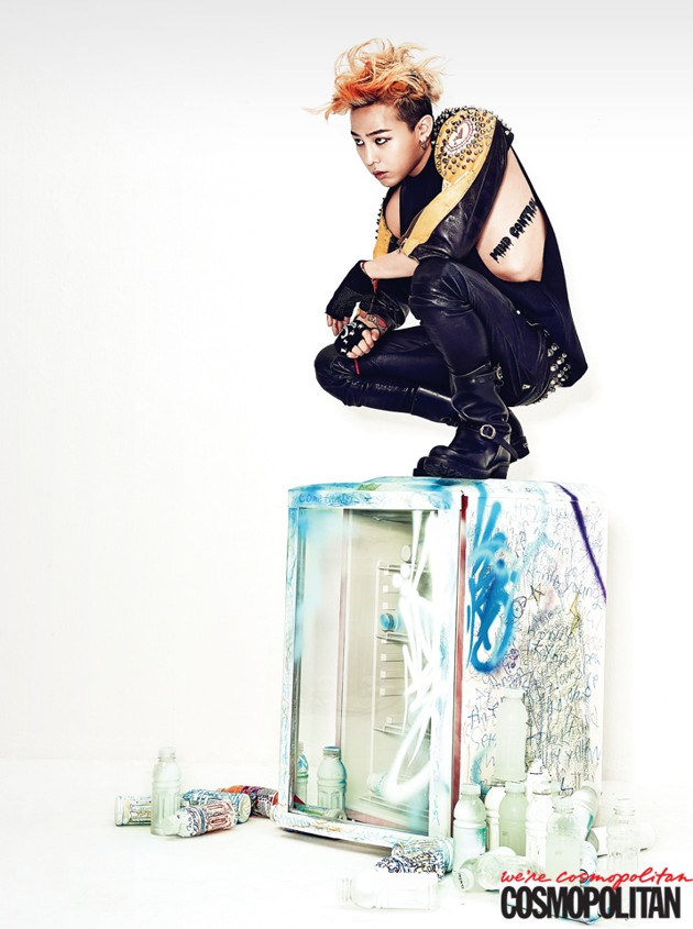 Gambar Foto G-Dragon Big Bang di Majalah Cosmopolitan Edisi Juli 2013