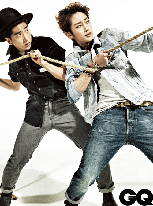 Gambar Foto Baro dan Jinyoung B1A4 di Majalah GQ Edisi Agustus 2013